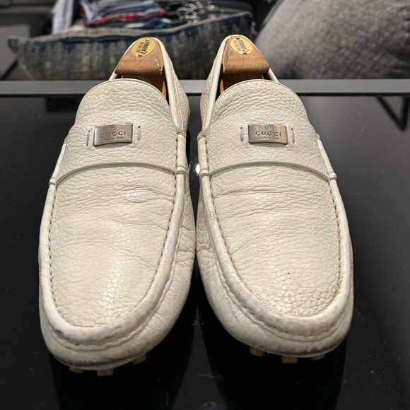 Gucci Leather Driving Shoes in White - Men’s (8.5) - Picture 5 of 13